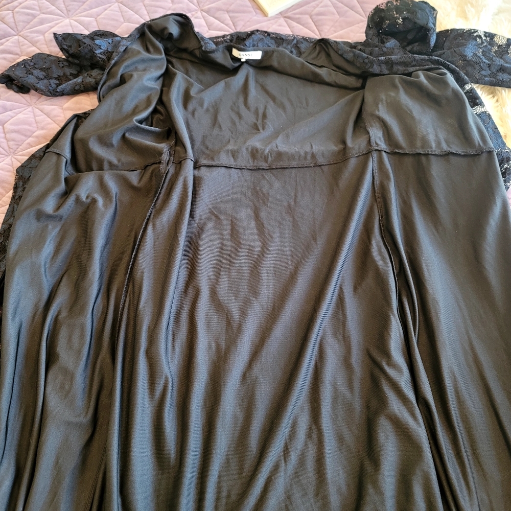 GANNI Flynn Lace V neck Wrap Ruffle and Lace Dress - Picture 13 of 16